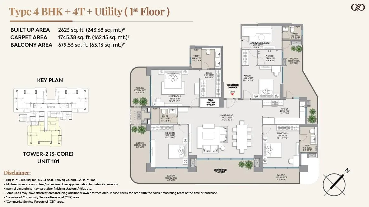 Eldeco Camelot - 4 BHK 4T SQ 3600 Sqft